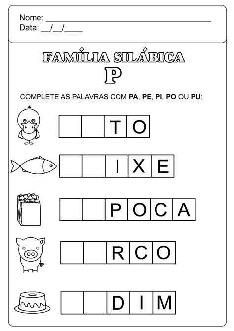 Atividades Letra P Cursiva - BRAINCP