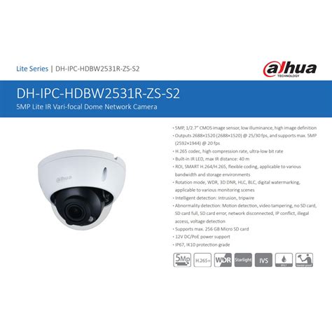 Jual Dahua Cctv Ipc Camera Ipc Hdbw R Zs S Mp Lite Ir Vari Focal