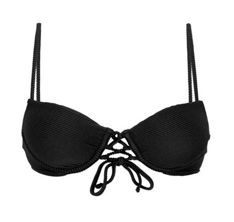 Reggiseno Bikini A Balconcino Push Up Nero Testurizzato Top Cotele Preto Balconet Pushup Rio