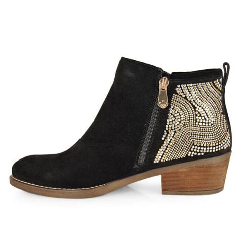 Mujer The Happy Monk BOTIN CAMPERO STRASS Negro Botas Pc Teros