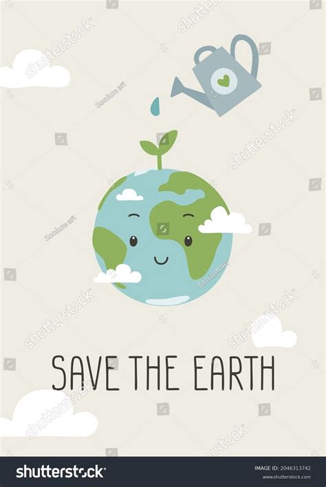 Ecology Poster Planting Little Sprout On Stock Vector (Royalty Free ...