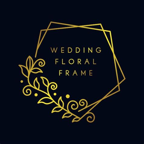 Premium Vector | Gold Wedding Floral Frame