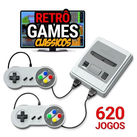 Vídeo Game Retro Super Nintendo Mini 620 Jogos Portatil 2 Controles