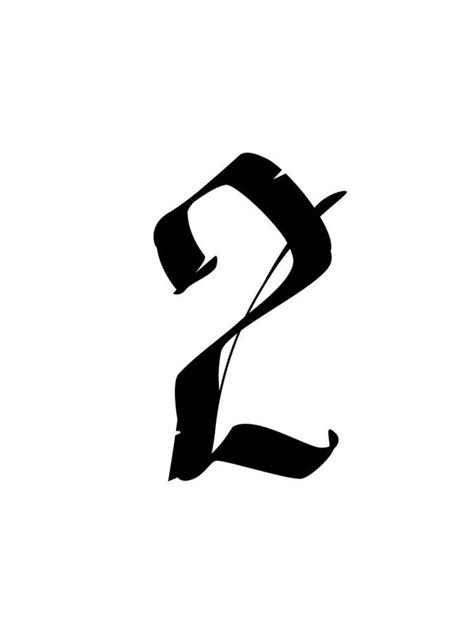 numbers    gothic style vector symbols isolated  white
