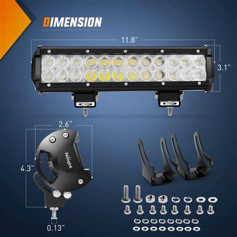 Nilight Zh084 12 Inch 72w Led Light Bar And Wiring Harness Kit James