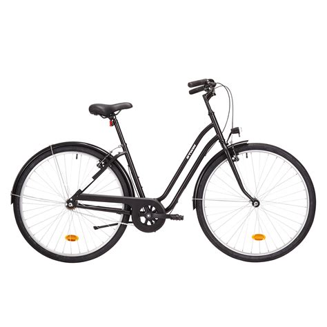 City Bike 28 Elops 100 Tiefer Einstieg Schwarz B Twin DECATHLON