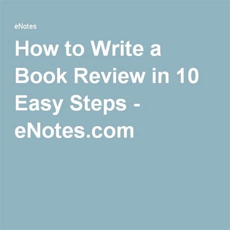 How To Write A Book Review In 10 Easy Steps Writing A Book Review Book Review