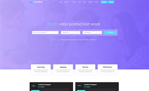 Free Corporate Website Template for Job Board, Job Listing, and Job Portals