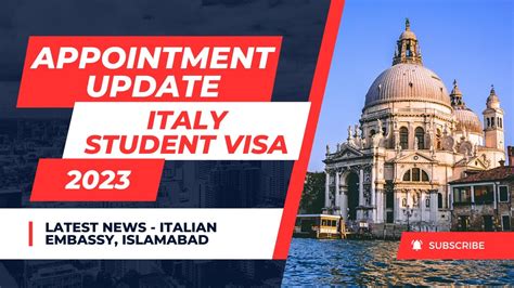 Italy Appointment Update Study Visa Italian Embassy Islamabad