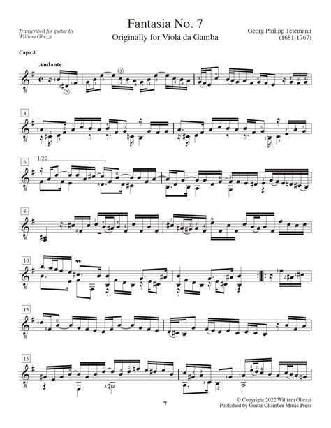 Five Fantasias for Viola da Gamba – Guitar Chamber Music Press