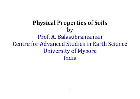 Physical Properties Of Soils Ppt