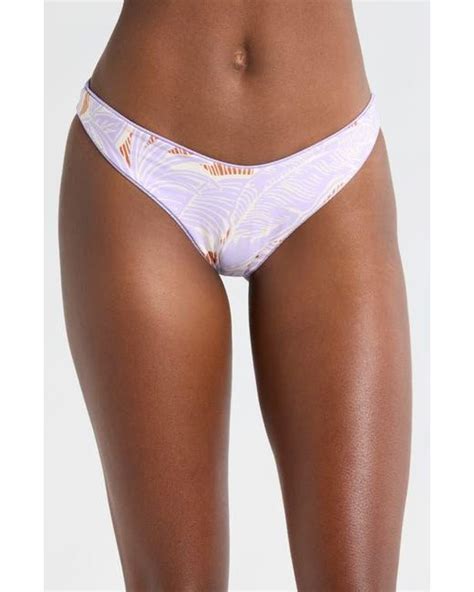 Maaji Lavander Wisteria Splendour High Cut Reversible Bikini Bottoms In