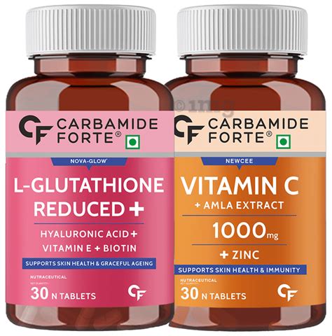 Carbamide Forte Combo Pack Of Vitamin C Tablet And L Glutathione Reduced