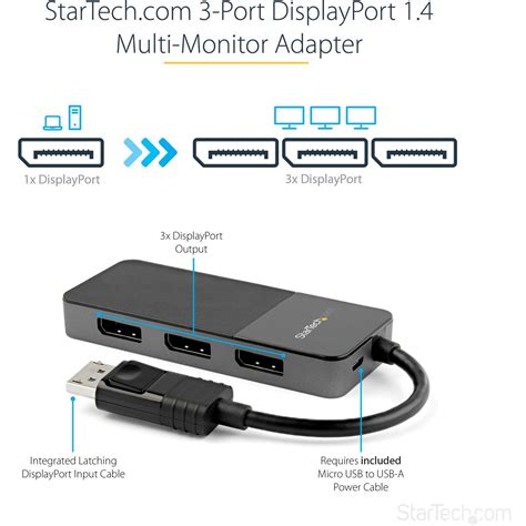 Startech Port Multi Monitor Adapter Displayport To Triple