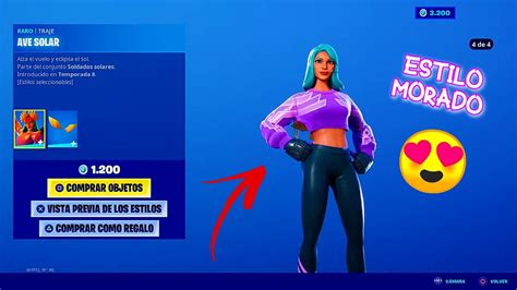 Skin Ave Solar Morado En La Nueva Tienda Fortnite Hoy Youtube