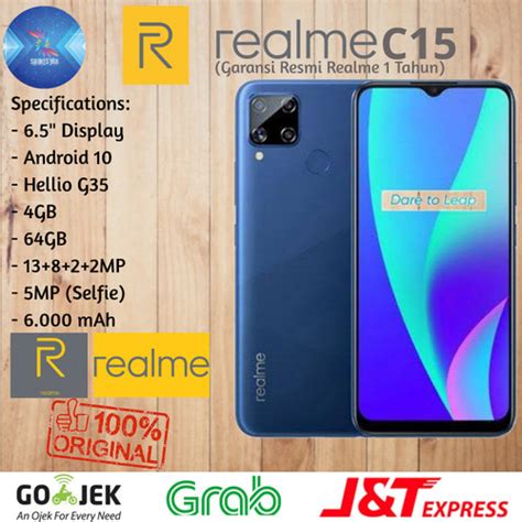 Jual Realme C15 4/64 Ram 4GB Rom 64GB Garansi Resmi Realme 1 Tahun ...