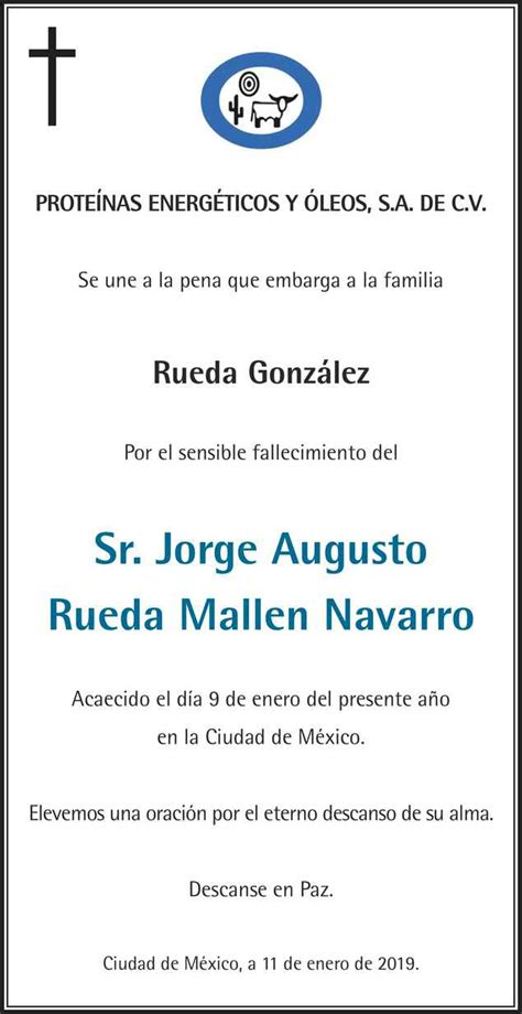 Se Or Jorge Augusto Rueda Mallen Navarro Obituario Esquela