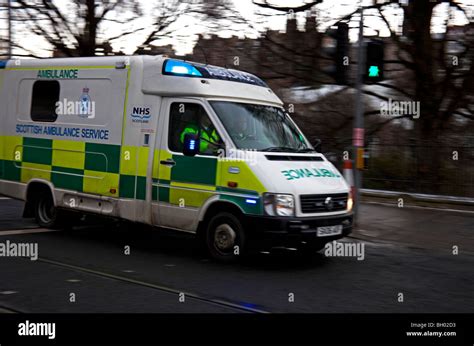 Scottish Ambulance Service Travelling At Speed On And Emergency Call