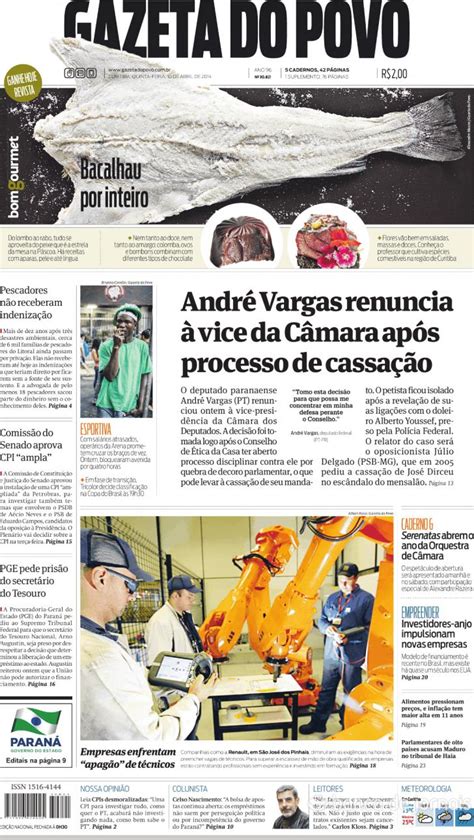 Capa Gazeta Do Povo De 2014 04 10