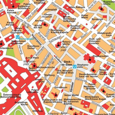 Karte Von Central Vienna Wien Map österreich