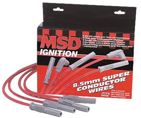 Spark Plug Wire Set 85mm Super Conductor Msd 90straight