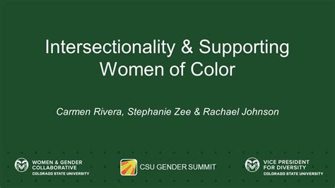 Gender Summit Intersectionality And Supporting Women Of Color Youtube