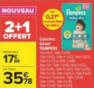 Anti Crise Fr Couches Harmonie Pampers Chez Carrefour