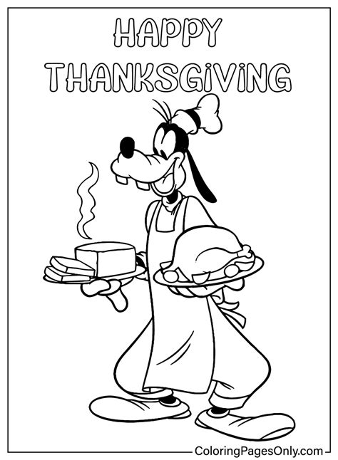 Goofy Disney Thanksgiving Kleurplaat Gratis Kleurplaten Om Te Printen