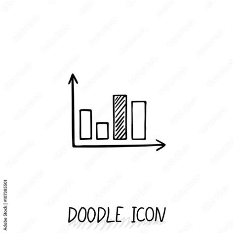 Vector doodle diagram icon. Chart with columns. Stock Vector | Adobe Stock