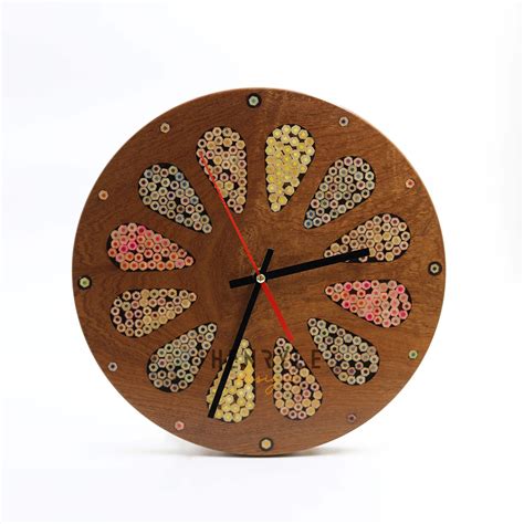 Home Accents Colored Pencil Wood Wall Clock Henry Le Design