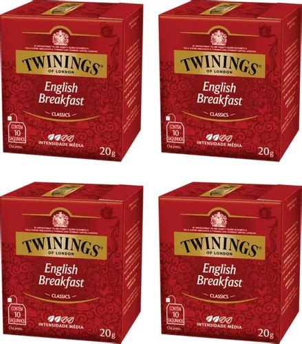 4 X Chá Preto 20 G English Breakfast Twinings 20g 40 Sachês MercadoLivre