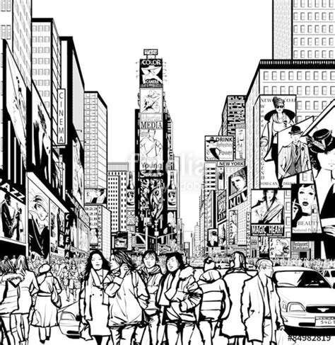 Times Square Sketch At Explore Collection Of Times