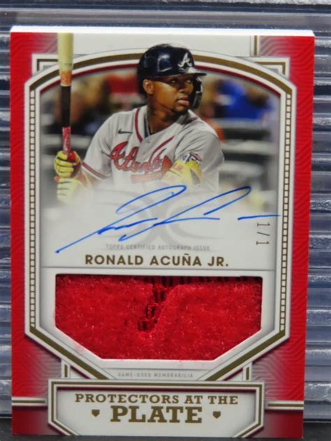 2022 Topps Definitive Collection Ronald Acuna Jr Protectors Red Patch