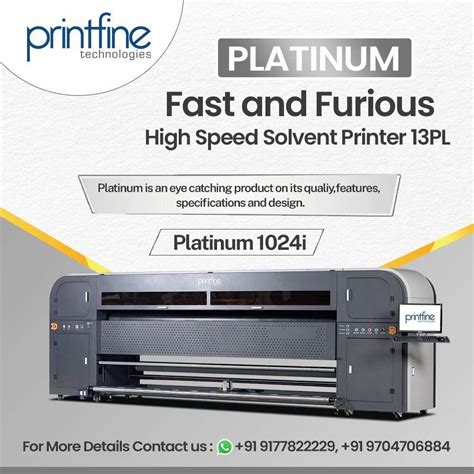 Platinum 1024i Solvent Printer Max Print Speed Sqft Hr 1000 At