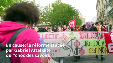 Les Enseignants Dans La Rue Contre Les Groupes De Niveaux De La Réforme Attal Vidéo Dailymotion