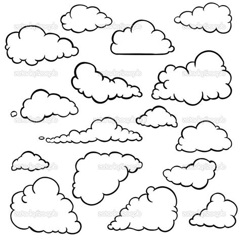 Cloud Line Drawing at PaintingValley.com | Explore collection of Cloud ...