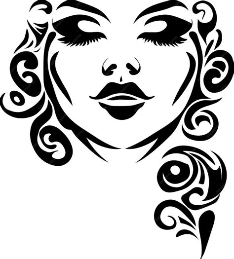 Premium Vector Beautiful Women Face Tattoo Design Illustration