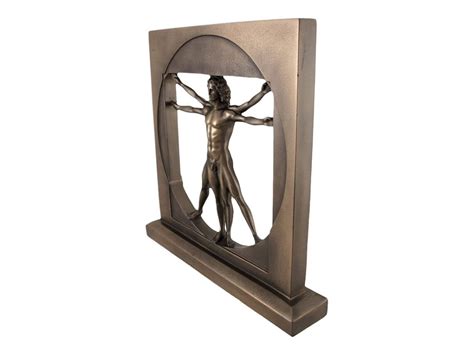 Vitruvian Man By Leonardo Da Vinci Male Nude Cold Cast Bronze Resin Statue Sculpture Greek