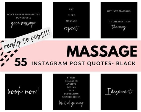 Massage Instagram Posts 55 Ready To Post Massage Therapist Etsy Instagram Quotes Post