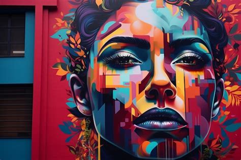 Premium AI Image Vibrant Street Art Covering The Walls Of An Urban