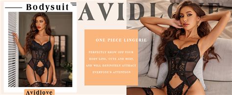 Amazon Avidlove Garter Lingerie For Women Floral Lace Babydoll Bodysuit Bra And Panty Set