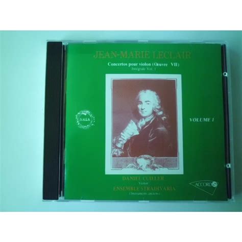 Leclair Concertos For Violin Op 7 Vol 1 Daniel Cuiller Etc CD