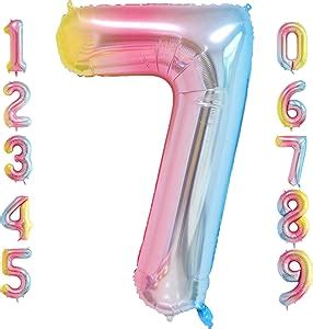 Oboteny Palloncini CompleAnni 7 Anni 101 CM Palloncino Numero 7