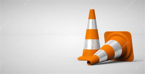 Premium Photo | 3D orange traffic cones icon on white background ...