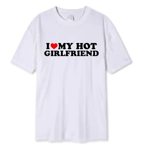 Camiseta Básica I Love My Hot Girlfriend Shopee Brasil