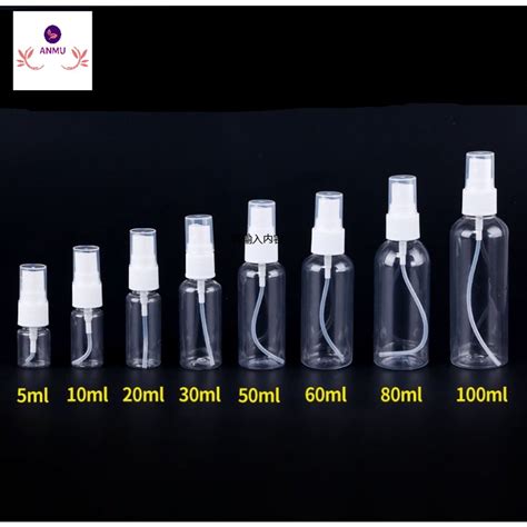 Spray Bottle 10ml 20ml 30ml 50ml 60ml 100ml Empty Vial Refillable Mist