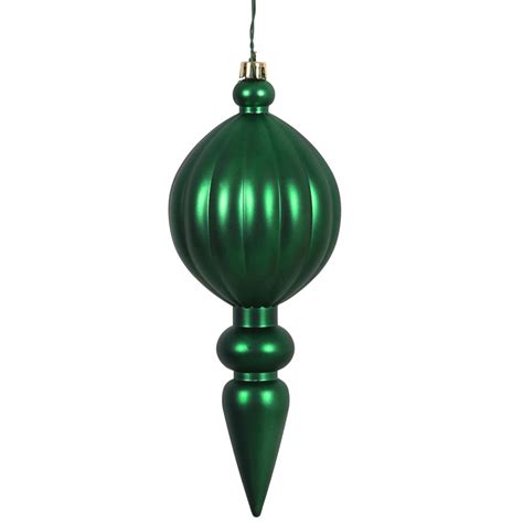 6ct Emerald Green Matte Finial Drop Uv Resistant Shatterproof