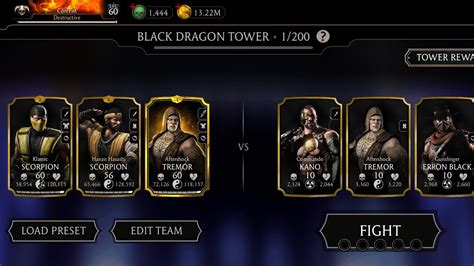 Mk Mobile Black Dragon Tower Gameplay Mortal Kombat Mobile