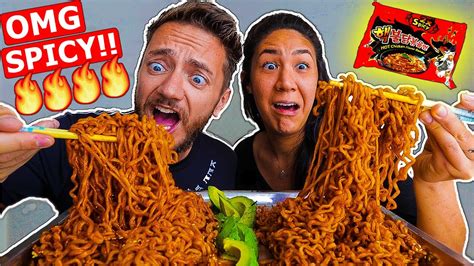 Spicy Fire Noodle Challenge X2 Samyang Korean Nuclear Noodles Youtube