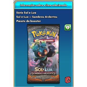 Pokémon TCGO Sol e Lua Sombras Ardentes Em português Online MYP